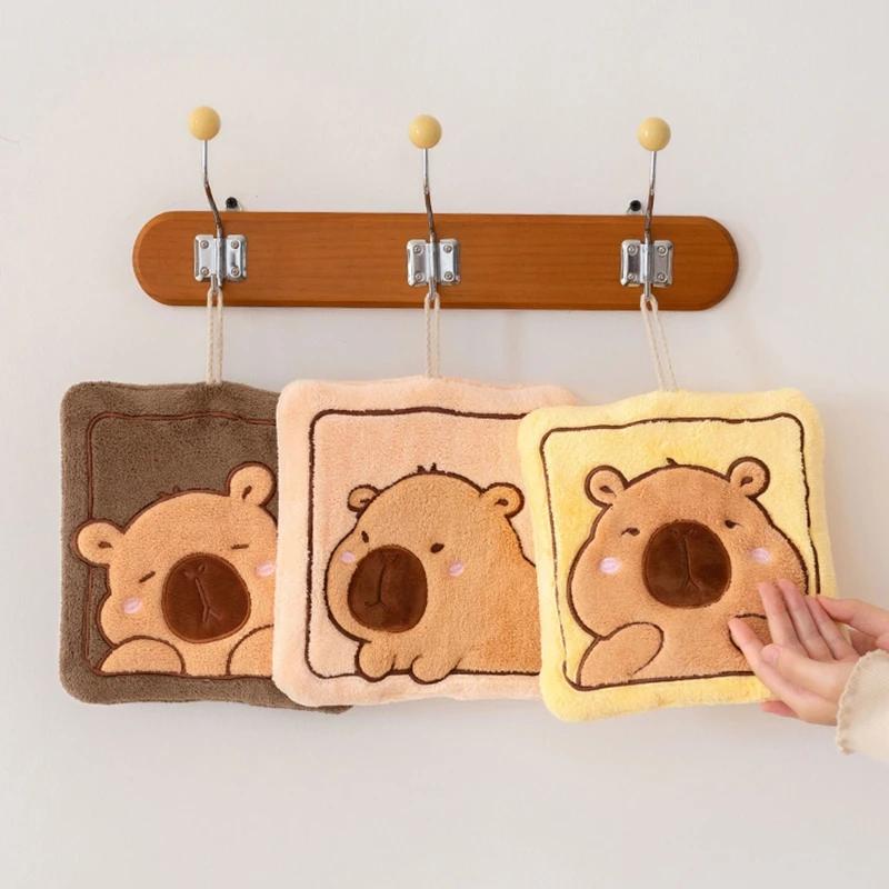 Home Cute Hand Towel Kitchen Towel Capybara Hand Towel Wet Wipes Absorbent Towels Household Cloth Wipe Dishcloth Toalla Capibara