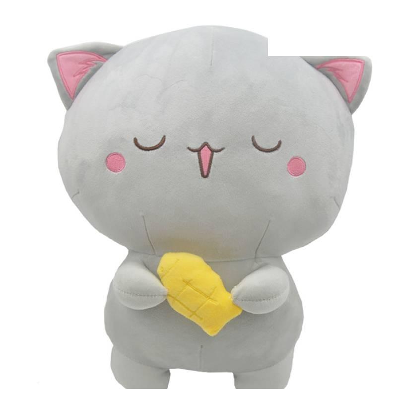 Cat With Peach Fish Plush Toy Cartoon Stuffed Doll Room Decoration Kids Gift