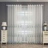 Embroidery Blue Transparent High-end Light Luxury Curtains Window Screen Bedroom Living Room Bay Window Finished Curtains