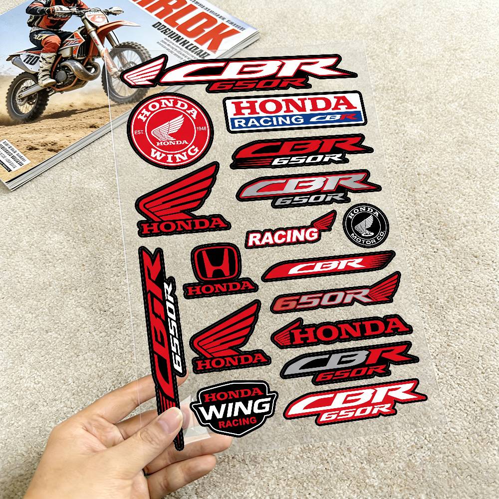WGLRK1 FOR HONDA CBR650R Motorcycle Reflective Stickers Waterproof Decals for Helmet Scooter Fuel Tank Toolbox Racing