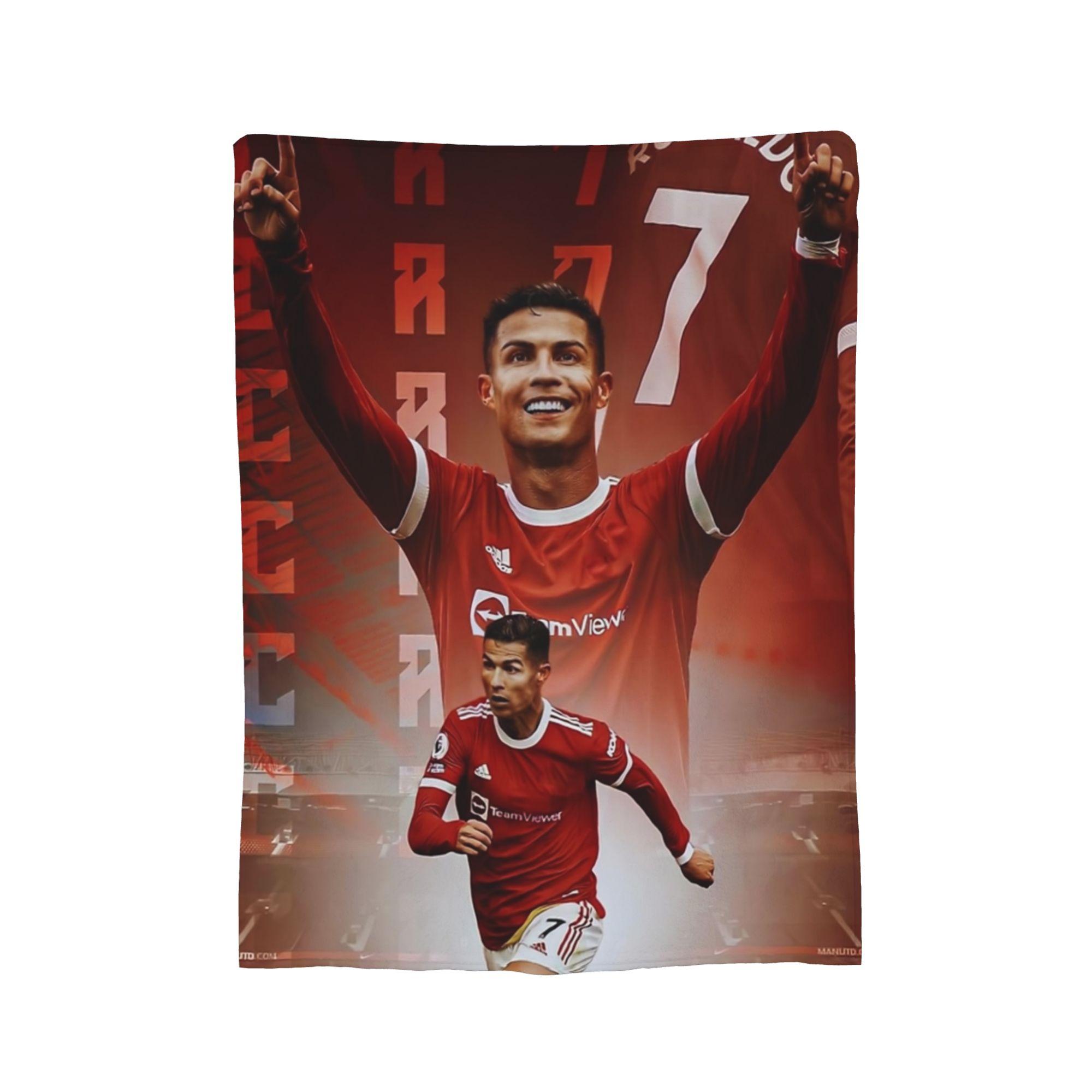 Cr7 Welcome Home Football Knitted Blanket Fleece  Lightweight Throw Blankets for Home Couch Bedspread 75x90cm