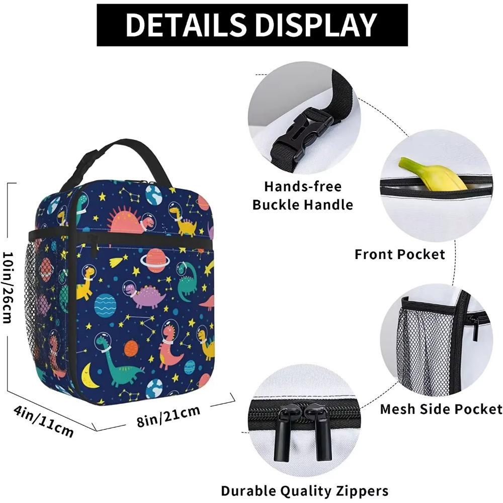 Dinosaur Dino Fun Lunch Bag Insulated Lunch Box Reusable Lunchbox Waterproof Portable Lunch Tote for Men Boys