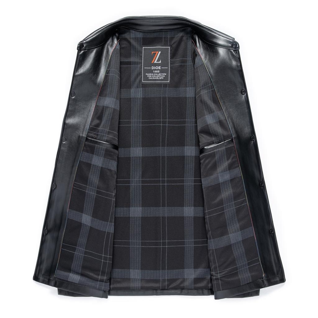 Läderjacka i fårskinn för män Ny Business Casual High-end Mode Mångsidig Vindtät Äkta Läderjacka