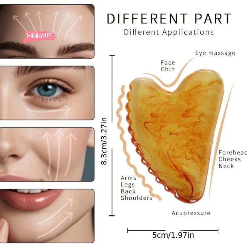 1 Stück Harz Gua Sha Gesichtsmassagewerkzeug - Harz Guasha Massagebrett für Facelifting und Schlankheits-Schabplatte