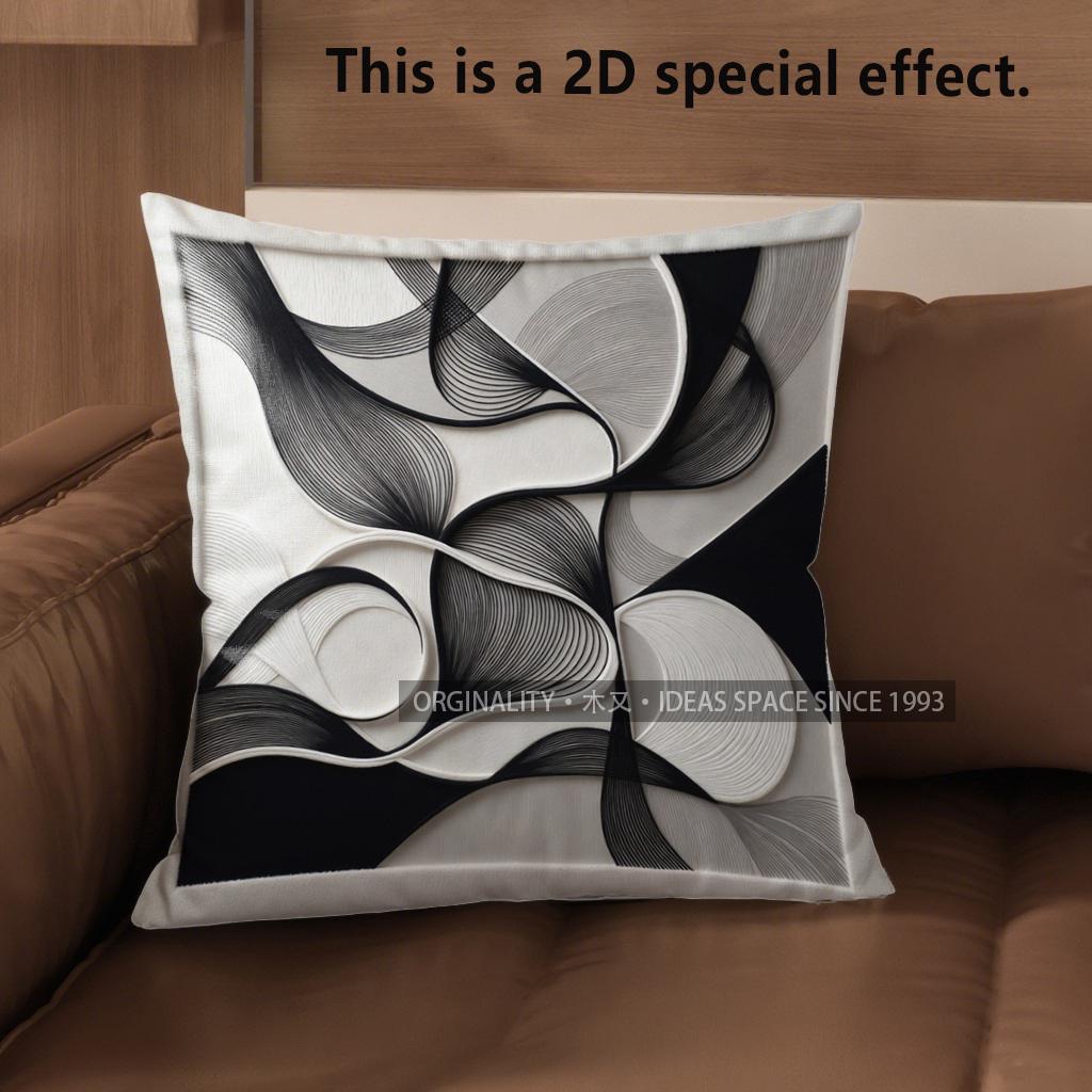 2D Modern Abstract Pattern Digital Print Pillow Covers Pattern Cushion Cover Suitable For Sofa Bedroom Car Pillow Cover