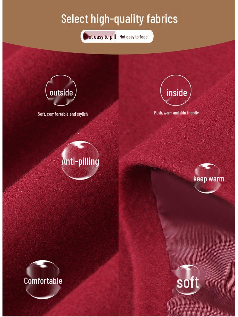 Elegant Embroidered Woolen Coat for Middle-Aged & Elderly Women – Spring & Autumn Fashion