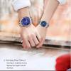 SKMEI Par de relojes para parejas Par de relojes para parejas Conjunto de relojes populares para parejas Correa clásica de acero inoxidable plateada Resistente al agua Negocios Marca de lujo Presente Azul