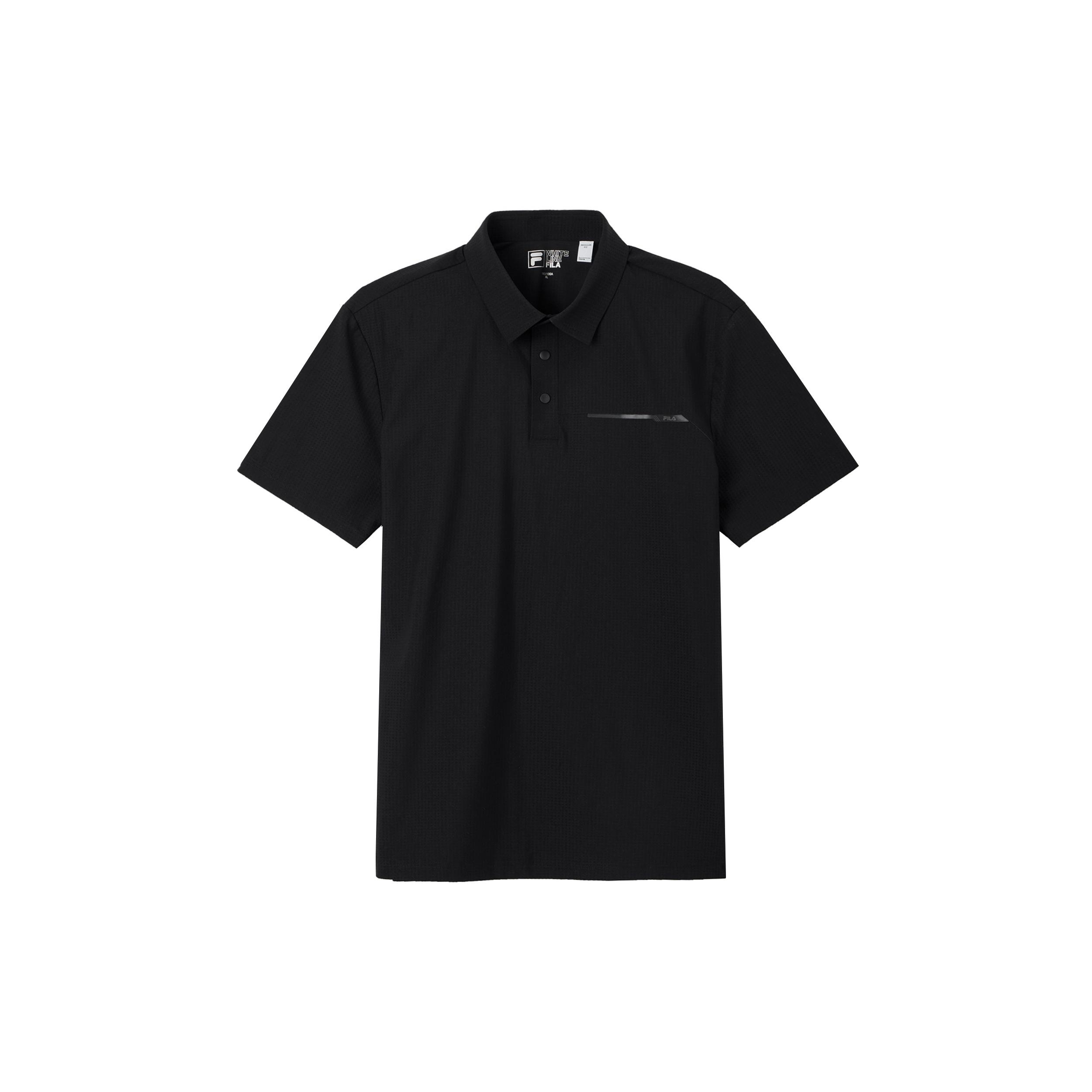 FILA Polo Shirts Men s Black Polo Collar Moderate Straight Fit F11M327107FBK M