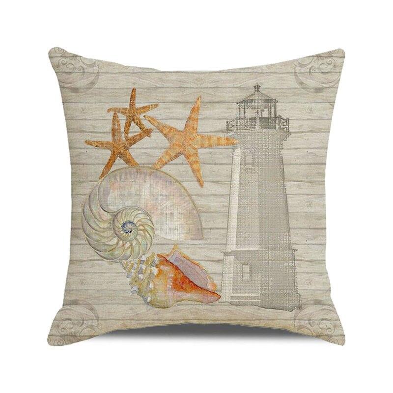 

45x45 см морская звезда, шезлонг, парусная лодка, тапочки, наволочка с принтом, обивка, наволочка, чехол для подушки в морском стиле 45x45cm