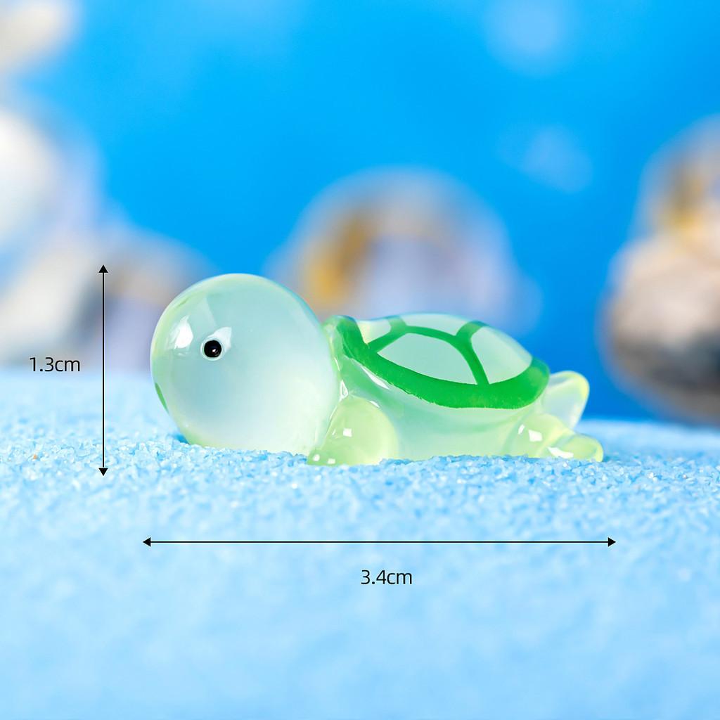 Colorful Luminous Resin Turtle Ornaments For Cartoon Style Tabletop Decorations