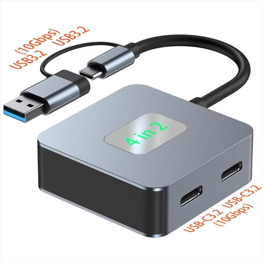 10Gbps USB3.2 Gen2 Type C 4-Port Hub USB-C To 4×USB3.2 Docking Station for MacBook Pro Air Chromebook Notebook Laptop Desktop PC