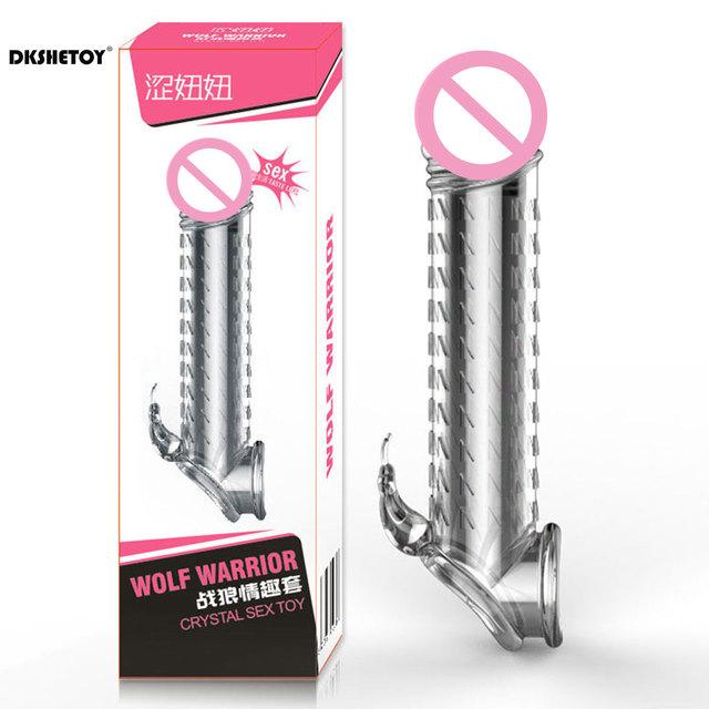 Reusable condom 3D Big Spike Dots Dick Extender Elastic Penis extender Ring Penise Enlargement Sleeve for Men Delay Ejaculation
