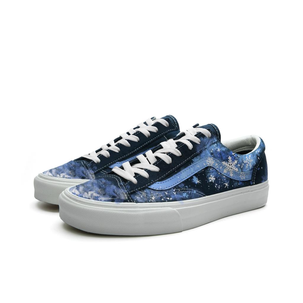 Vans Style 36 Fabric Abrasion Resistant Low top Skateboard Shoes Unisex Blue White VN0A3DZ3RFL(Team613-)