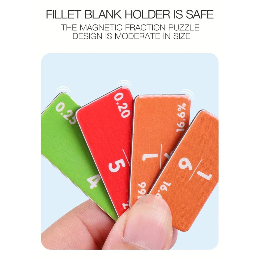 Kids Magnetic Fraction Math Montessori Toys Wooden Fraction Book Set Arithmetic Teaching Aid Kids Educational Learning Toys