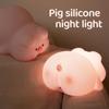 Pink Piggy Night Light Cute Silicone Night Light LED Pat Lamp Room Decoration USB Charging Indoor Atmosphere Lamp Children Gift