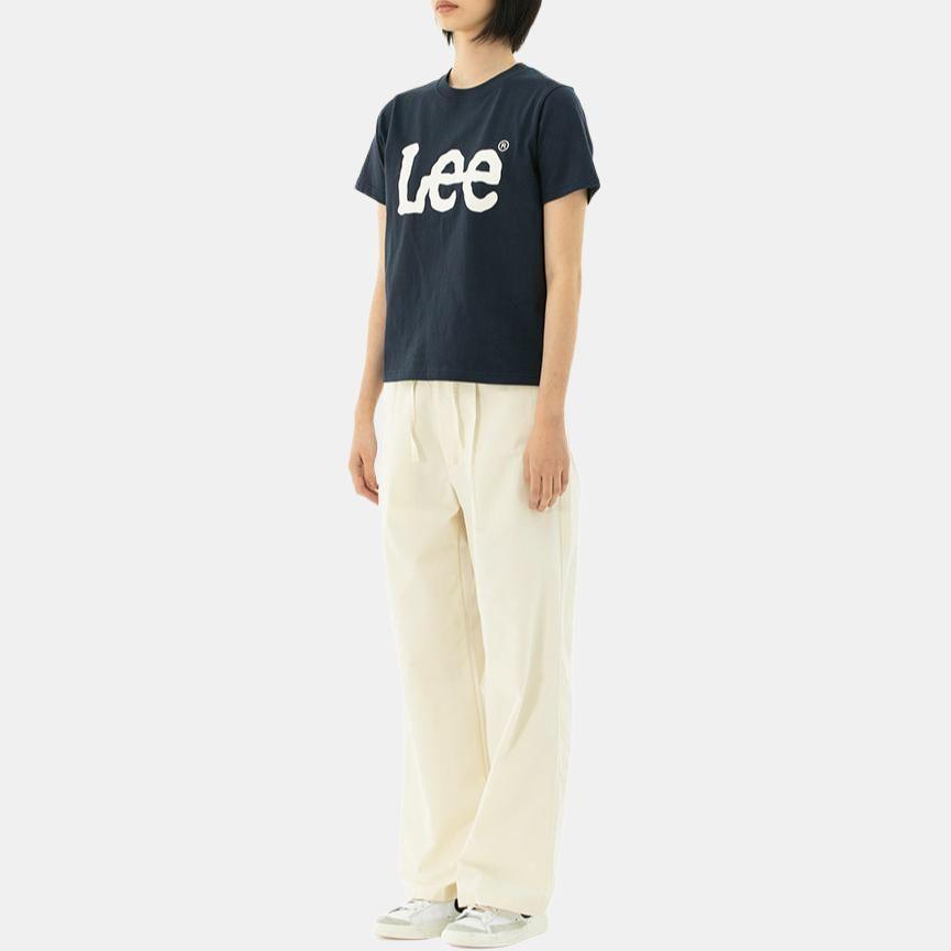 Letter Print Round Neck Pullover Short Sleeve T-Shirt Unisex Tops LE2402ST01NA