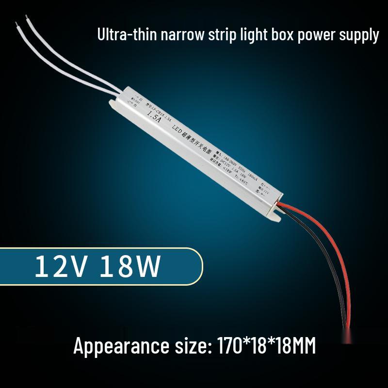 

LED Long Strip Power Supply 12V/24V, Black Diamond Light Box Transformer 300W