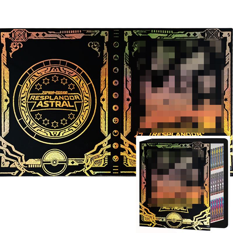 Premium 540-Card Trading Card Album for Pokemon & TCG Collectors, Gold Foil Cover Card Binder, Anime Card Holder Case