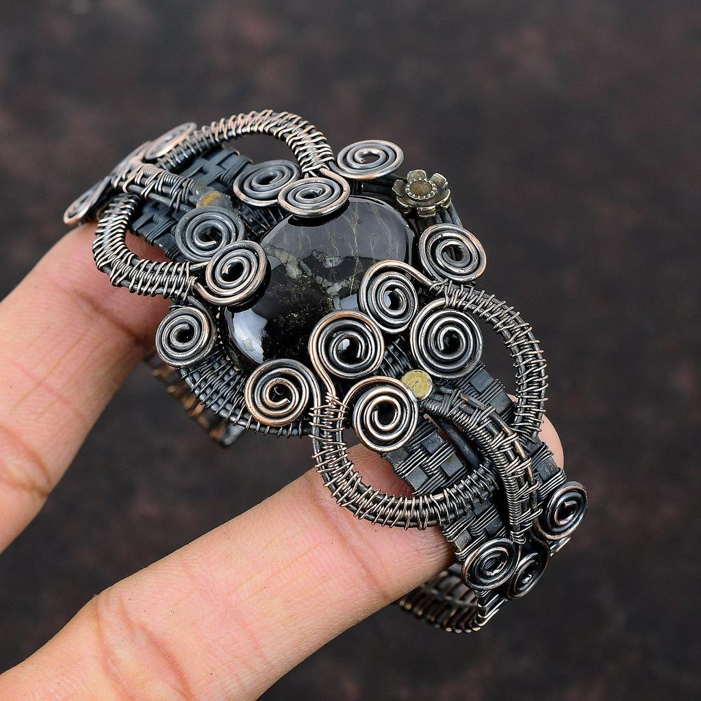 Sugilite Cuff Bracelet Copper Wire Wrapped Bangle Adjustable Cuff Bracelet Handmade Copper Jewelry Gemstone Bangle Sugilite Jewelry For Gift