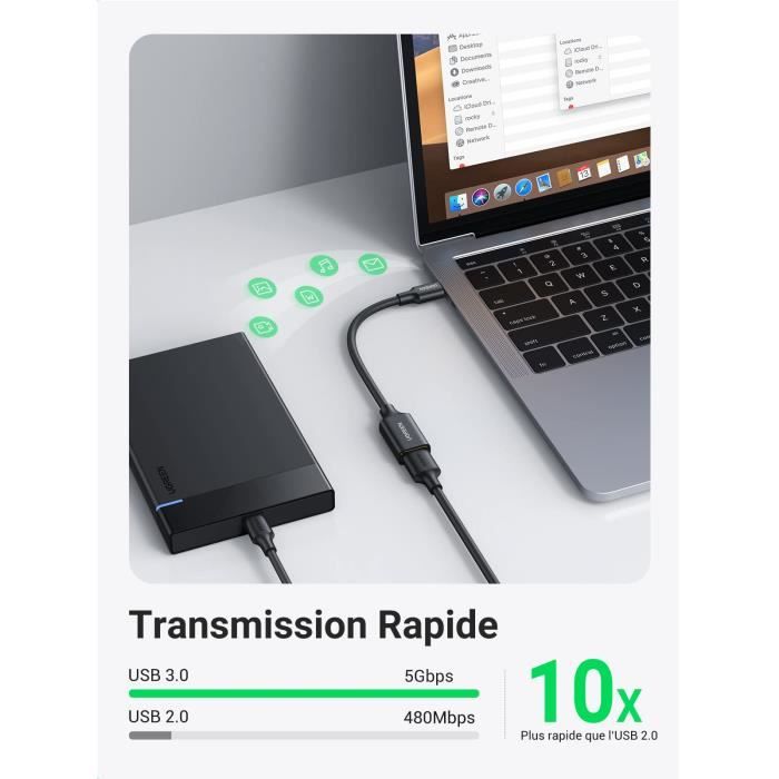 Adaptateur USB-C - UGREEN - OTG - 5Gbps - Compatible Galaxy S23 - MacBook Pro