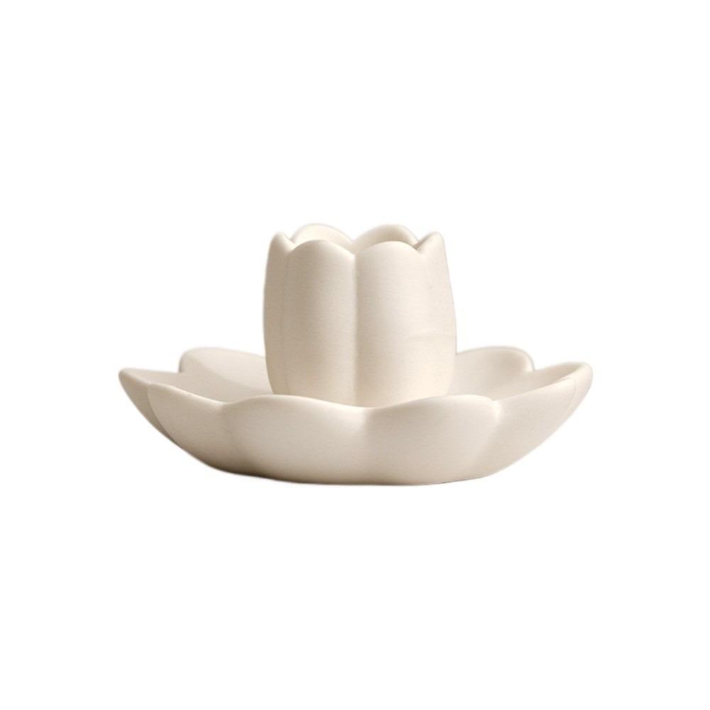 Vintage Lotus Candle Holder Ceramic Zen Style Candle Cup Flower Candlestick Tea Room Style 5
