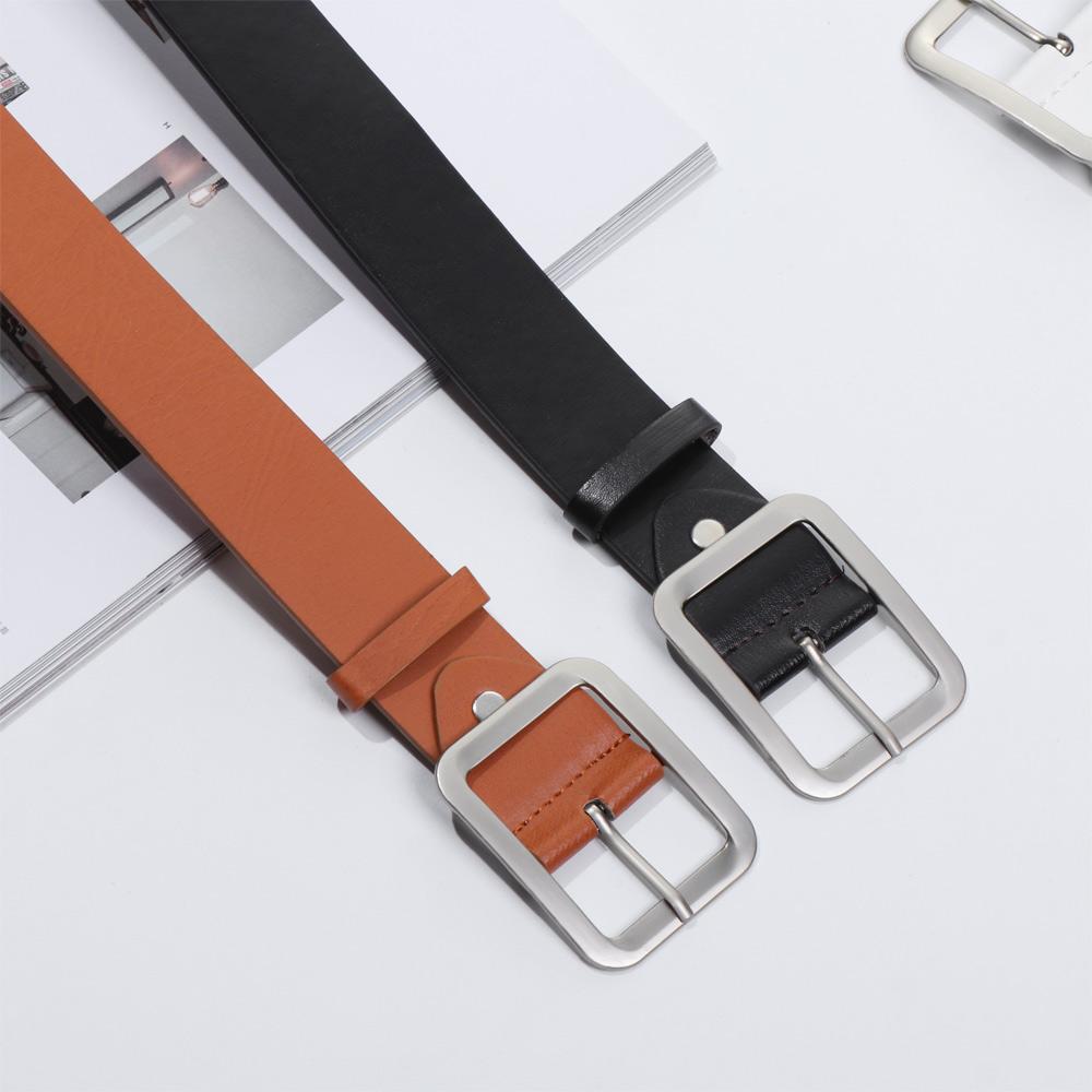 Hot Sell Men Waist Strap Belts Waist Belts Casual Waistband Square Pin Buckle Leather Dress Belt