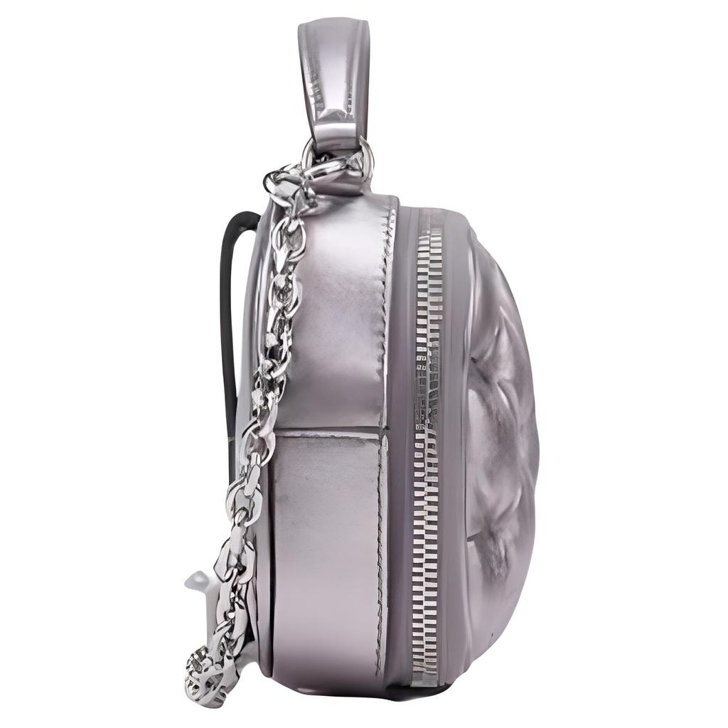 Maison Margiela Glam Slam Quilted Design Zipper Closure Lambskin Leather Mini Handheld Crossbody Bag Women Bags Metallic-Silver SB1WB0008P6800H3809