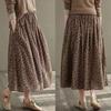 Gonna Midi Floreale Retro da Donna a Vita Alta - Design Versatile e Snellente Taglie Forti