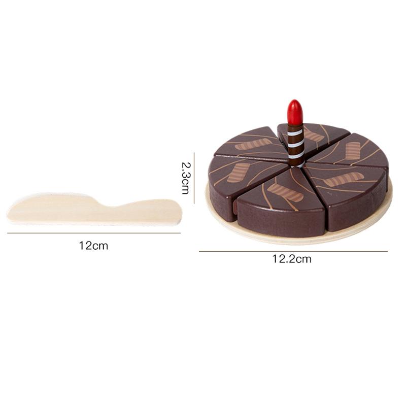 Brinquedos de Cozinha de Madeira para Crianças Brinquedo de Bolo de Aniversário Simulado Jogo de Cortar Comida de Faz de Conta Brinquedo de Role Play para Crianças Presentes para Menino Menina