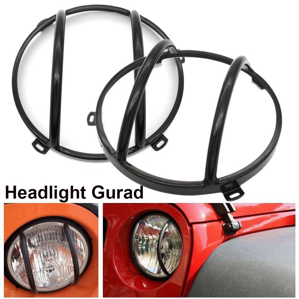 LED Light Shell For Jeep Wrangler JK 2007-2017 Headlamp Turn Signal Light Rear Tail Lamp Protector Guard Cover