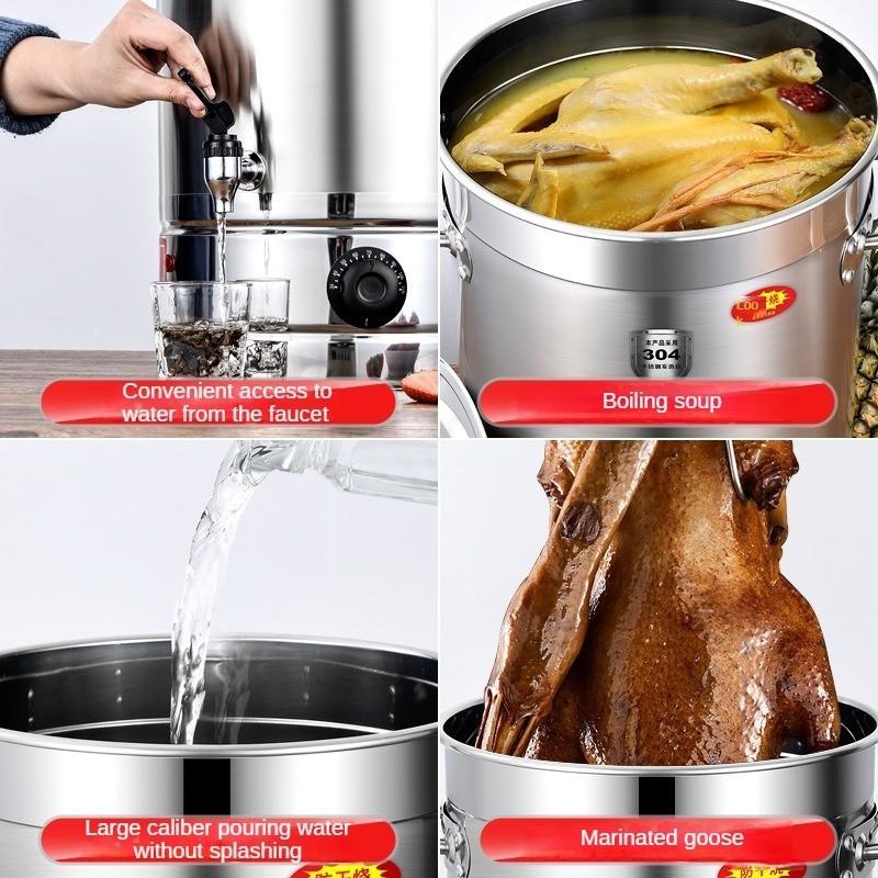 Stainless Steel Commercial Home Use Water Boiler Large Capacity Water Heating Kettle New Instant Electric Heating Water Bucket