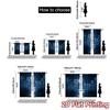 2pcs   2D FLAT PRINTING Curtains (Without Rod) Moonlit Ocean Modern Light Filtering Curtains Durable Polyester Curtains