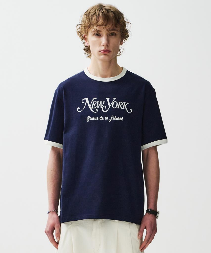 ECORR [Unisex] Classic City Ringer T-Shirt_Navy