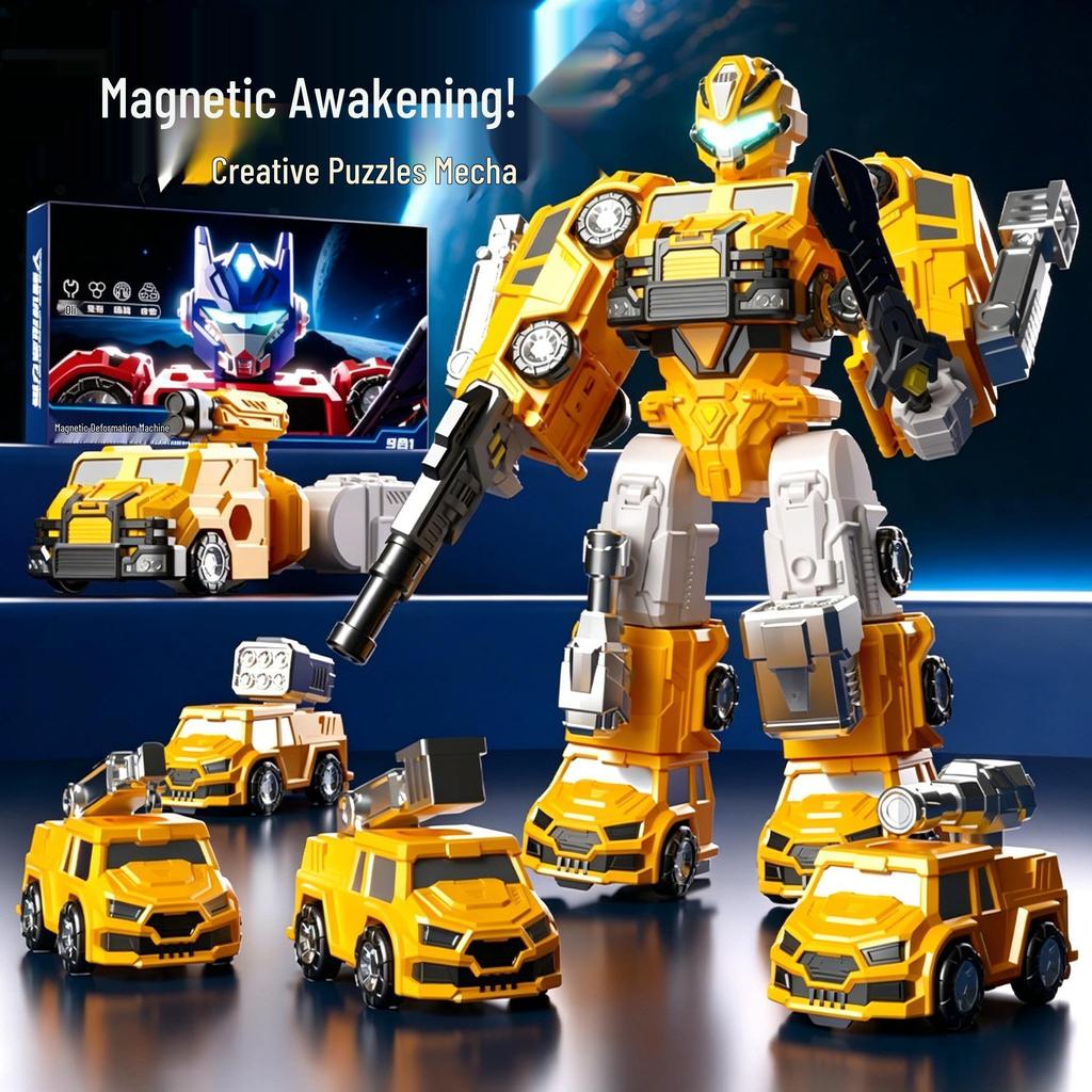 Magnetic Deformation Toy Car & Robot Assembly