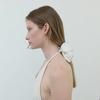 Silket Pearl Button Scrunchie_White