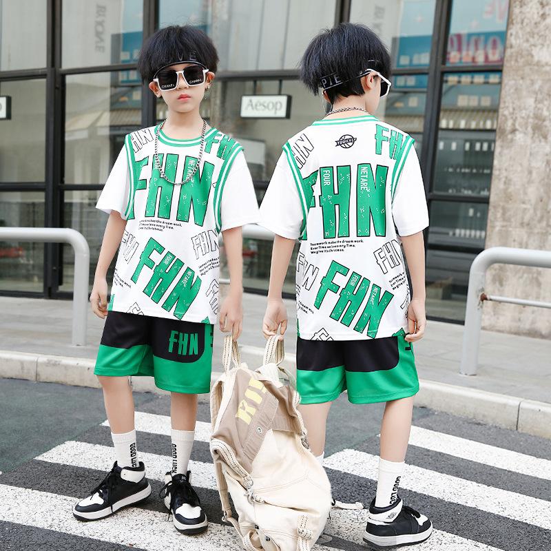 Summer new men's and children's basketball suit outdoor women's sports training quick-drying jersey short-sleeved shorts two-piece set