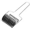 2pcs Pasta Noodle Cutter, Stainless Steel Manual Noodle Cutter Roller Dough Cutter Pasta Spaghetti Noodle Lattice Rolle Kitchen Baking Tool