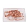 100Pcs Paper Clips Rose Gold Unique Shape Electroplating Process Lightweight Portable Metal Paperclip with Storage Box