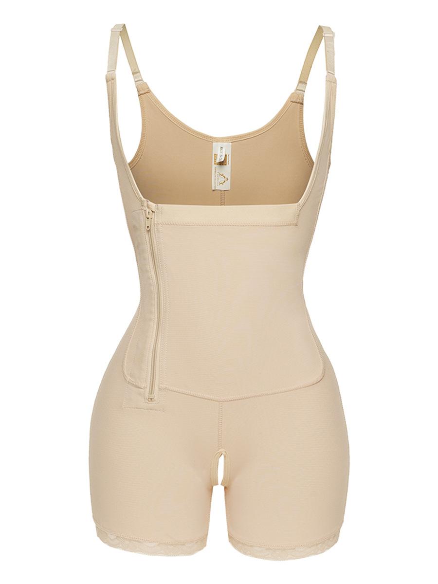

Plus Size Side Zipper Hook Full Body Shaper, Tummy Control Butt Lifter Bodysuit Shapewear 6XL