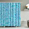Bathroom Shower Curtain Print Blue Geometric Waterproof Fabric Home Decoration Wall Hanging Artistic Decorative Rectangular Show