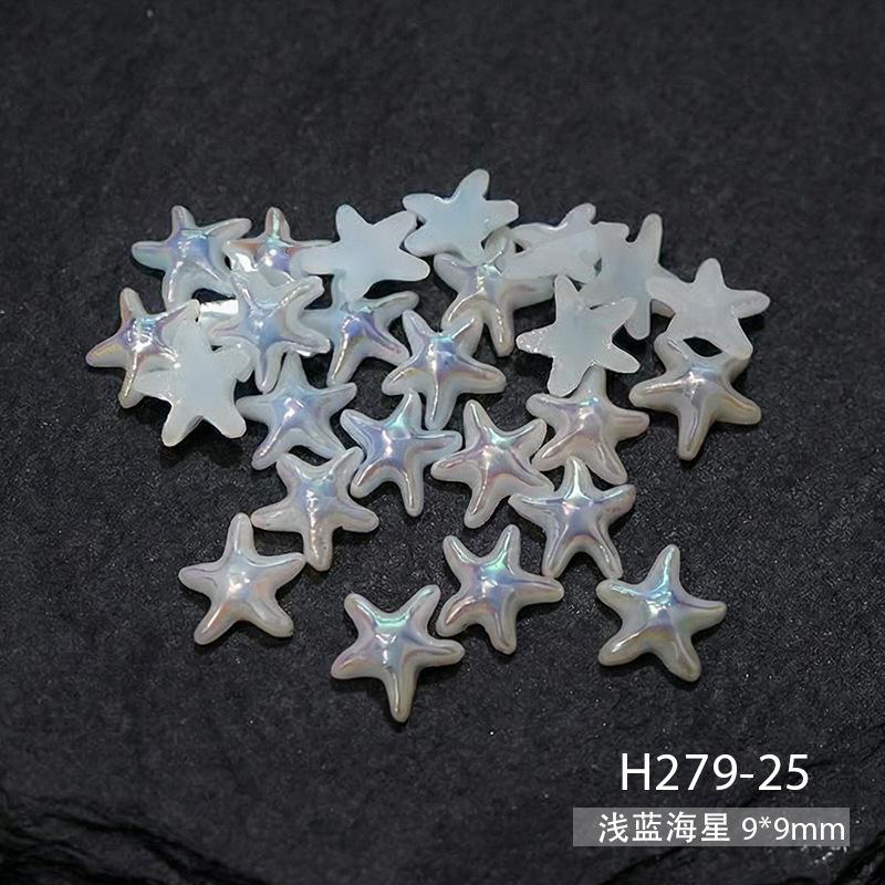 50Pcs Starfish Shell Nail Art Accessories, Conch Resin, DIY Nail Jewelry, Wearable Nail Decorations