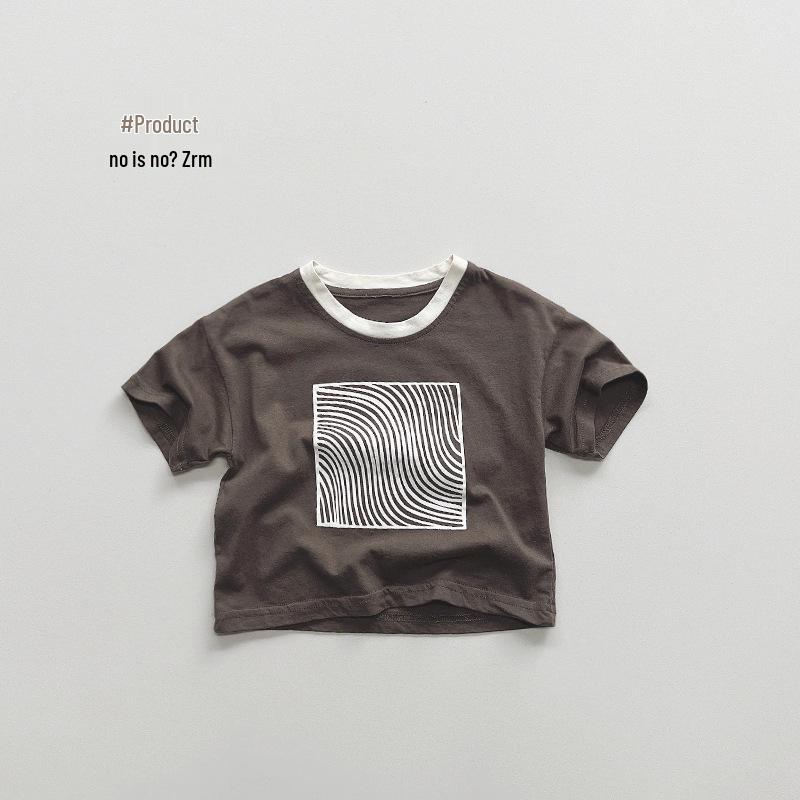 T-shirt Estiva Personalizzata a Maniche Corte per Bambini - Stile Coreano Cotone Puro per Bambini Piccoli