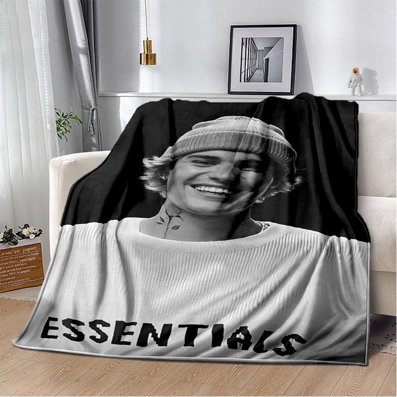 2025 New Style Justin Drew Bieber Singer JB Blanket,Soft Throw Blanket for Home Bedroom Bed Sofa Travel Picnic Cover Kid Gift