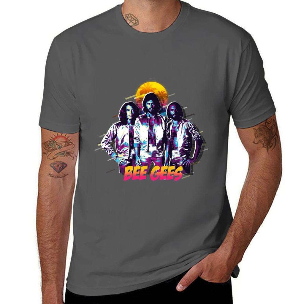 Bee Gees Pop Art T-Shirt Einfacher Linienkunst Druck T-Shirt