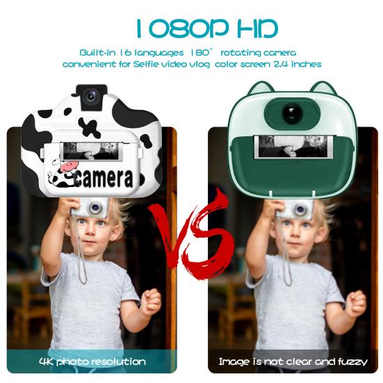 Instant Camera 2.4 Inch Screen 1080P Rechargeable Portable Kids Mini Video Camera