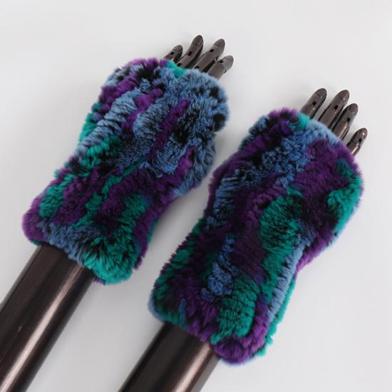 Neue Frauen 100% Echt Echte Gestrickte Rex Kaninchen Pelz Fäustlinge Winter Warme Dame Echtpelz Fingerlose Handschuhe Handgemachte Stricken Pelz handschuh
