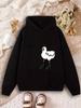 Girls Boys Letter Sweatshirt Pullover Hooded Top Casual Kids Funny Duck Hoodie Cute Cartoon Animal Graphic Print
