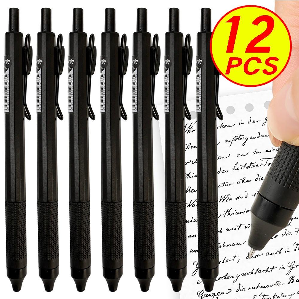 0.5mm Black Ink Gel Pen 6/12PCS White Black Box Gel Ink Pen for Christmas New Year Kid Gift Tip Quick-Drying Smooth Writting Pen