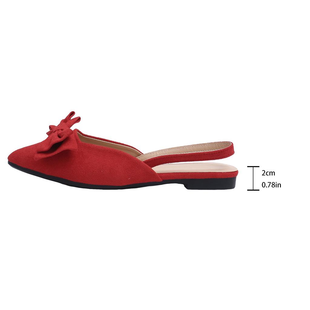 Fashion Women Sandals Pointed Toe White Sandals Women Sweet Bowknot Daily Shoes Ladies 2025 Summer Comfortable Flat Heels Shoes Women