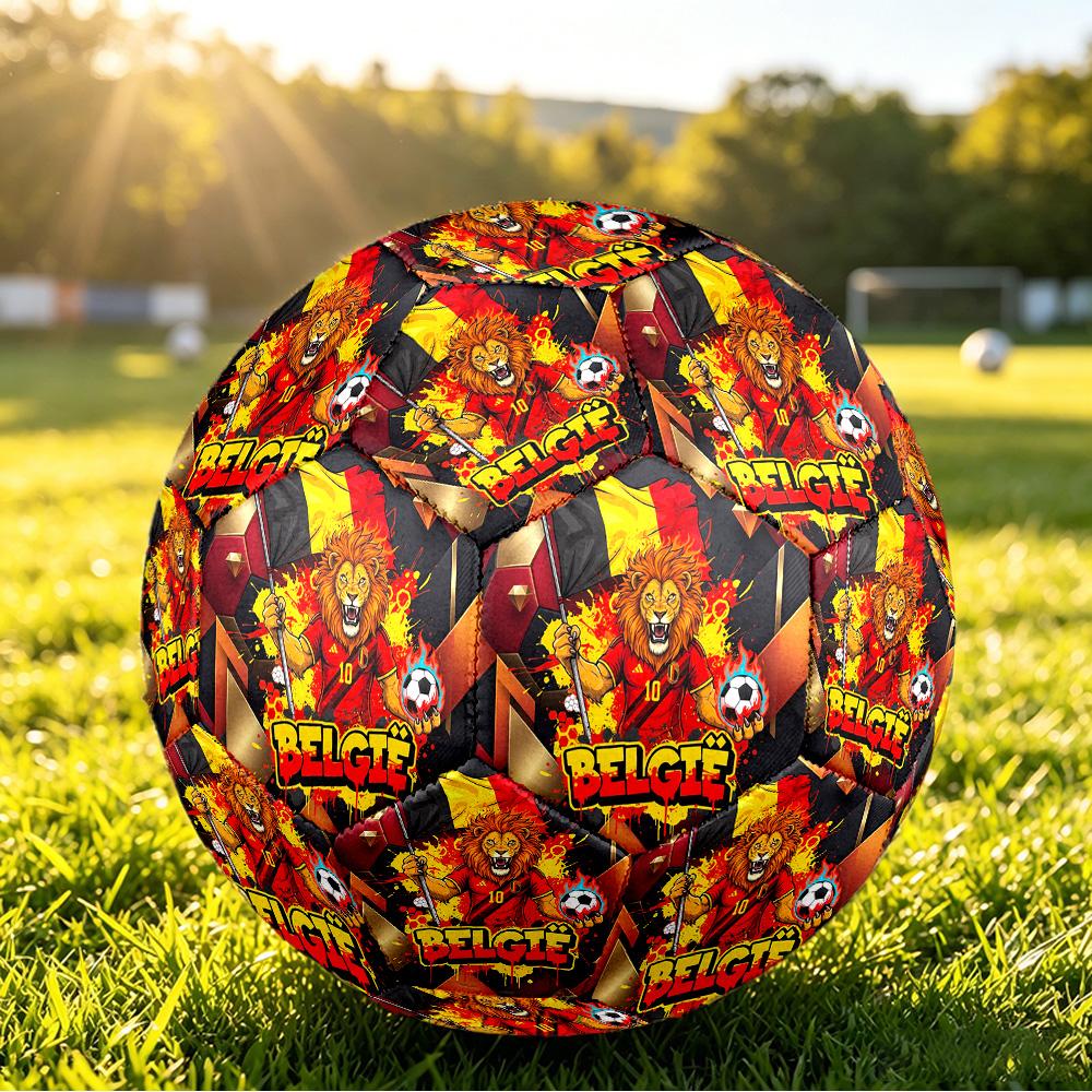 Belgium Football Printed Size 5 Soccer Ball Wear Resistant Standard Adult Training Football Fan Gift for Indoor Outdoor Match Sports